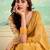 Yellow embellished saree with embellished border