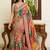 Multicolor ethnic motifs embroidered pure chiffon saree