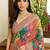 Multicolor ethnic motifs embroidered pure chiffon saree