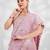 Pink pink embellished sequinned pure georgette saree
