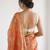 orange embellished embroidered satin designer saree