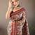 Beige floral printed saree