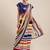 white striped pure georgette saree