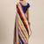white striped pure georgette saree