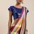 white striped pure georgette saree
