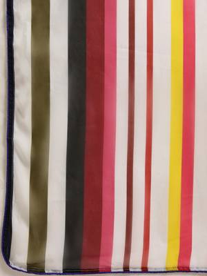white striped pure georgette saree 4