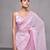 pink pink & red ethnic motifs embroidered pure georgette saree