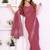 Pink embellished embroidered poly georgette heavy work saree