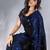 Black striped sequinned pure georgette designer saree