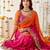 multicolor embellished embroidered satin heavy work saree