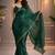 green pure chiffon saree with blouse piece