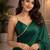green pure chiffon saree with blouse piece