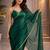 green pure chiffon saree with blouse piece