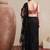 black embellished embroidered net designer saree