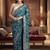 teal woven design zari silk blend designer banarasi saree