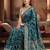 teal woven design zari silk blend designer banarasi saree