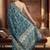 teal woven design zari silk blend designer banarasi saree