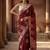 Maroon woven design zari silk blend designer banarasi saree