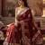 Maroon woven design zari silk blend designer banarasi saree