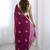 Magenta embellished sequinned satin designer saree