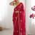 Pink embellished sequinned satin designer saree
