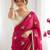 Pink embellished sequinned satin designer saree