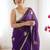 Purple embellished embroidered satin designer saree