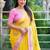 yellow floral embroidered pure georgette saree