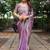 purple sequinned border pure chiffon ilkal saree