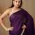 Purple embellished sequinned satin saree