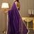 Purple embellished sequinned satin saree