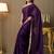 Purple embellished sequinned satin saree