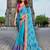 blue gotta patti pure georgette bandhani saree