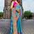blue gotta patti pure georgette bandhani saree