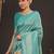 Blue woven design zari silk blend kanjeevaram saree