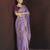 Lavender floral embroidered silk blend saree