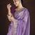 Lavender floral embroidered silk blend saree