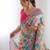 pink bandhani mirror work pure chiffon bandhani saree