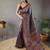 grey floral  saree