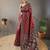 Red ethnic motifs printed saree