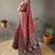 Red ethnic motifs printed saree