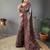 grey floral printed saree