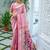Pink ethnic motifs woven design zari kanjeevaram saree