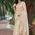 cream embellished sequinned organza saree