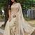 cream embellished sequinned organza saree