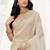 cream embellished sequinned organza saree