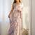 White embellished mirror work poly chiffon designer saree