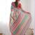 Pink printed embellished mirror work saree