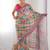 Pink printed embellished mirror work saree