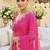 Pink ethnic motifs gotta patti pure georgette heavy work leheriya saree